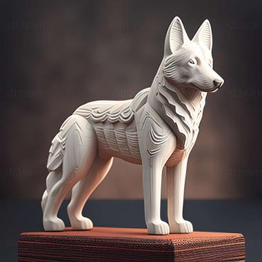 3D model White Swiss Shepherd dog (STL)